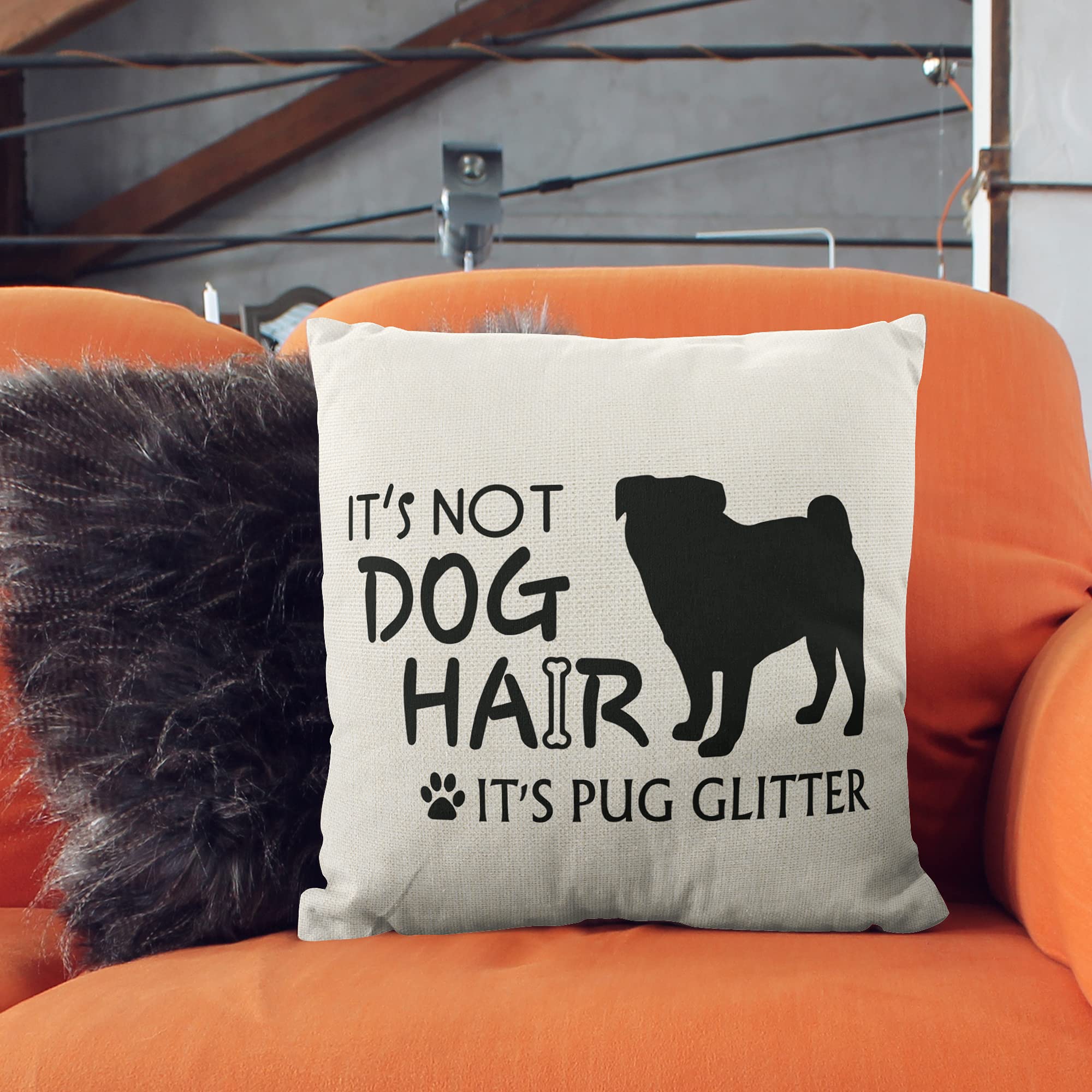 Amazon.co.jp: M-Qizi パグ犬 クッションカバー 犬好き/パグ好きへの